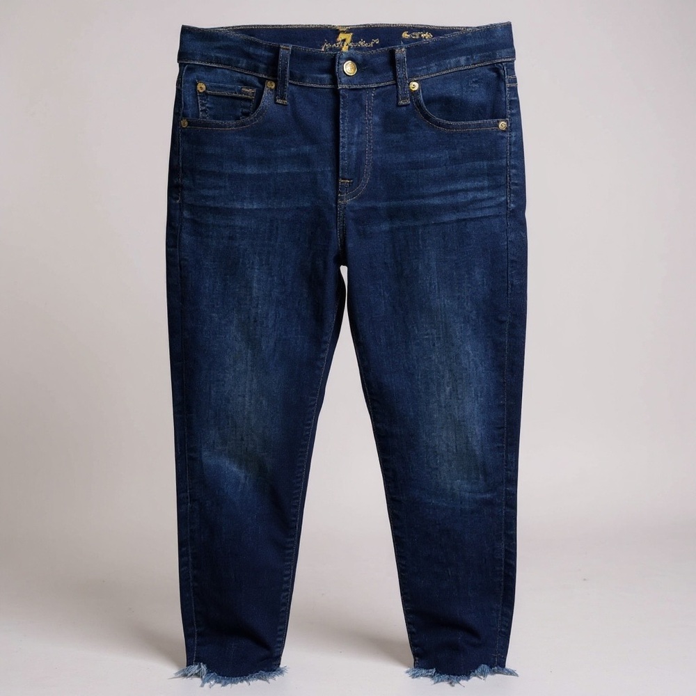 7 For All Mankind Women’s Blue Ankle Cropped Jeans Size 26